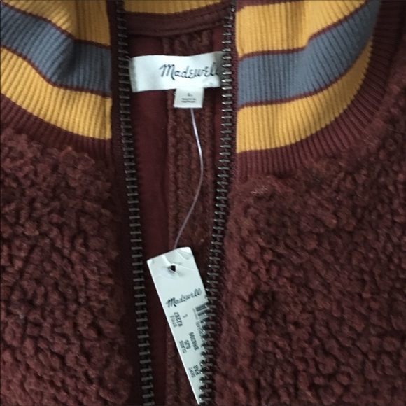 Madewell Sherpa Varsity Jacket New With Tag - Picture 5 of 8